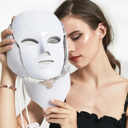 7-Color LED Facial and Neck Therapy Mask for Skin Rejuvenation